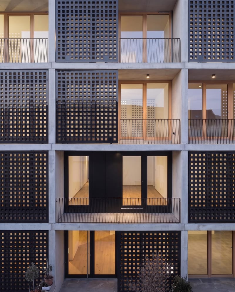 Facade with Applied Material