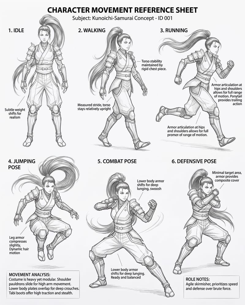 Character Movement Reference Sheet